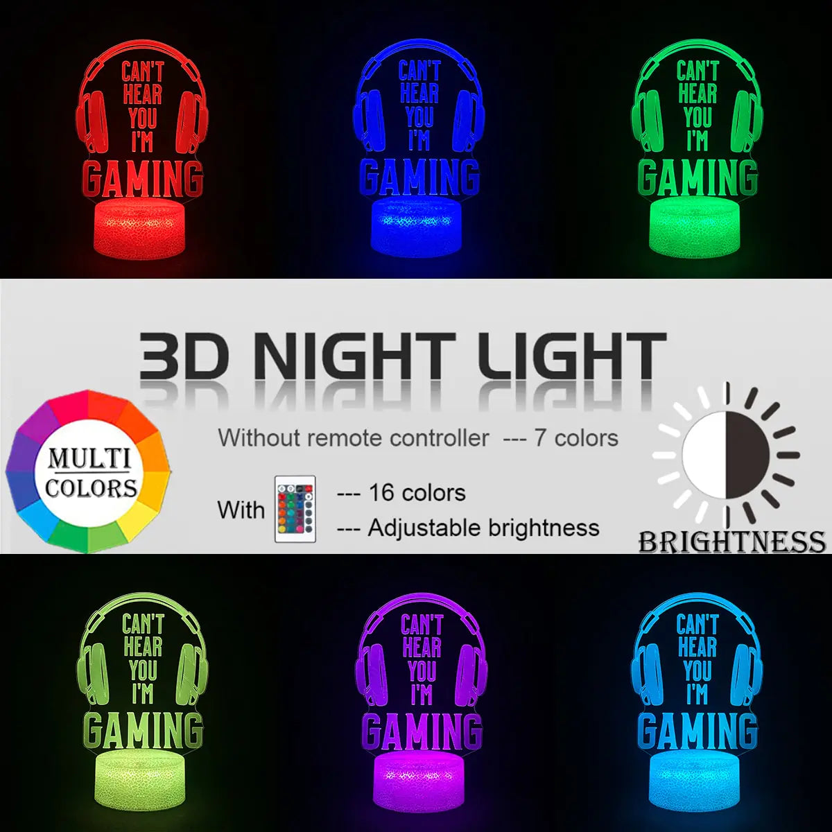 Lampara Gaming RGB 3D